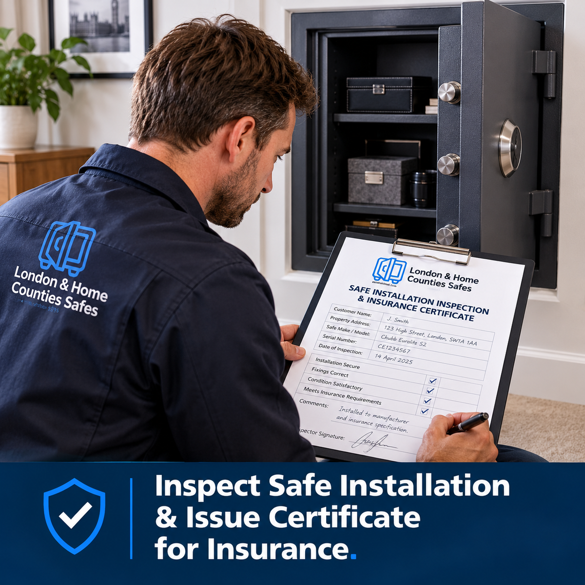 Inspect Safe Installation & Issue Certificate for Insurance