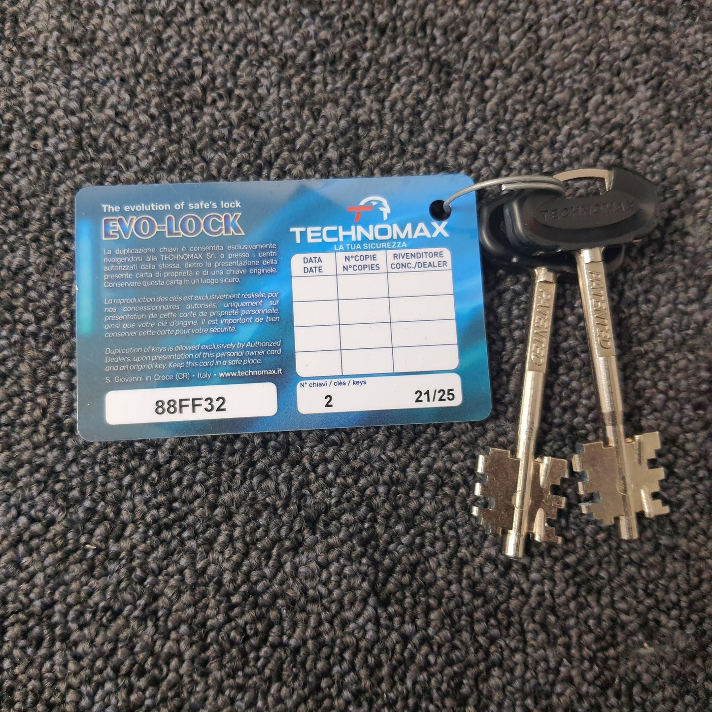 Technomax Emergency Keys