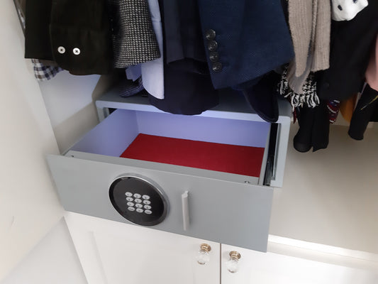 Highgate Drawer Size 2 Safe Installed in a Bedroom Wardrobe – Fulham SW6