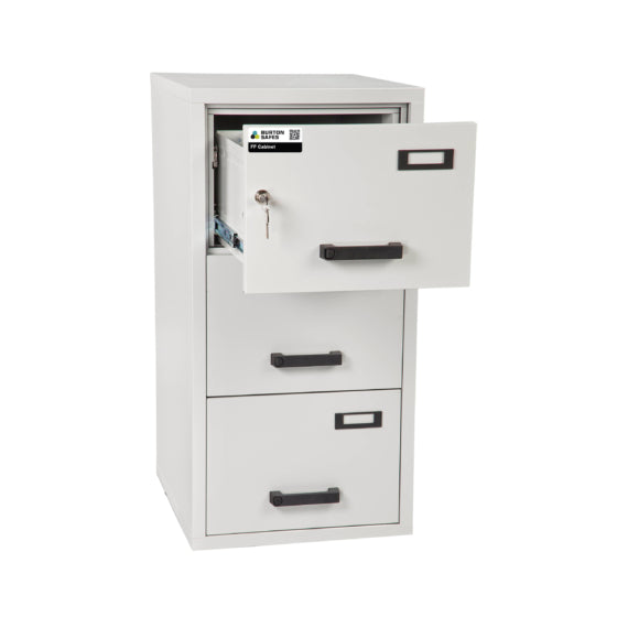 Burton FF Fireproof Filing Cabinet 3 Drawers Keylocking - London & Home Counties Safe Company