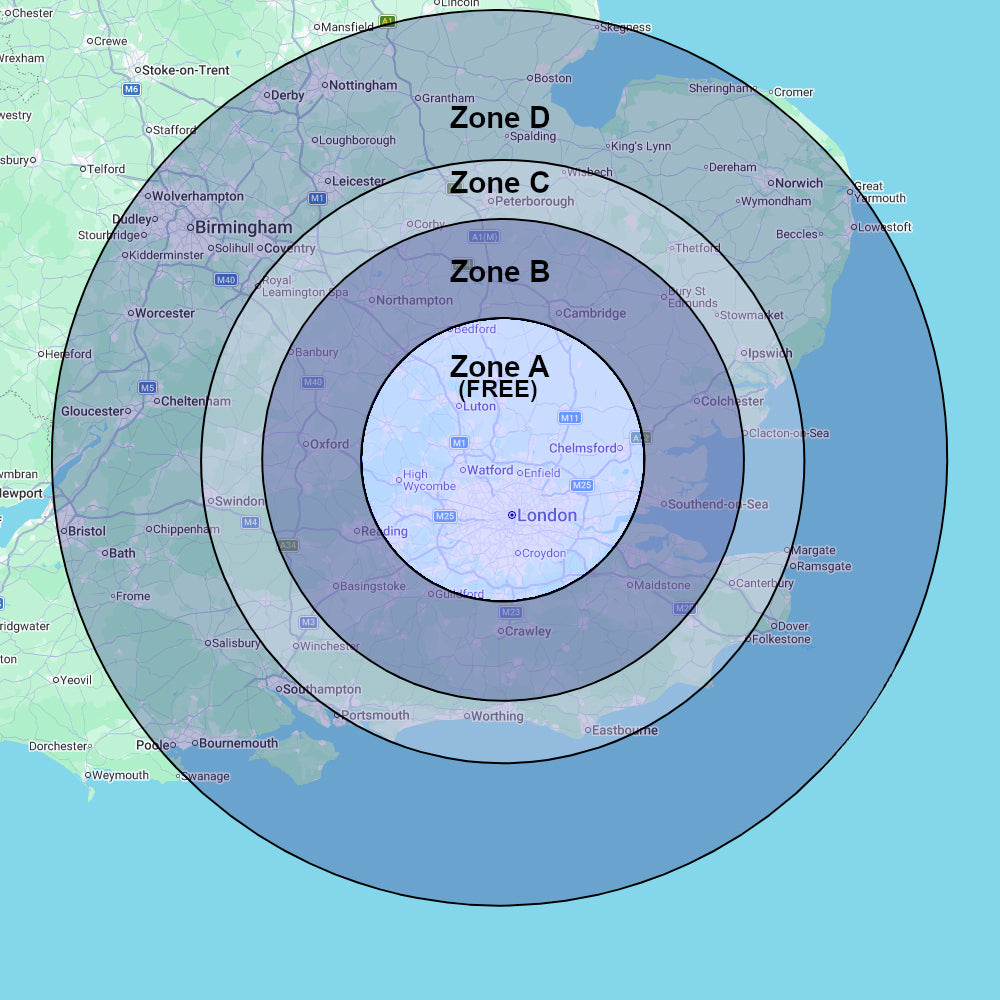 London Safes four-zone delivery and professional installation map